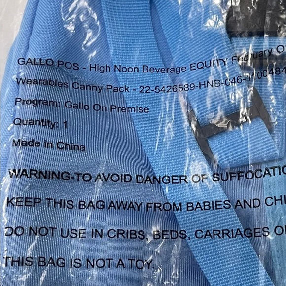 -HIGH NOON SELTZER BLUE ADJUSTABLE FANNY PACK BAG WITH ZIPPER POCKETS BRA… - Picture 3 of 3